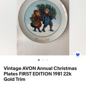 Vintage Avon Annual Christmas Plates First Edition 1981 22K Gold